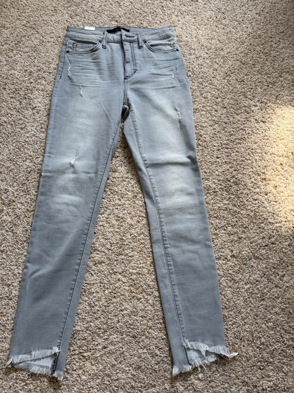 Joe's Jeans Women's Skinny Gray Distressed Hem Jeans
